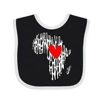 Inktastic Black History Month Ink Print African Heart Boys or Girls Baby Bib