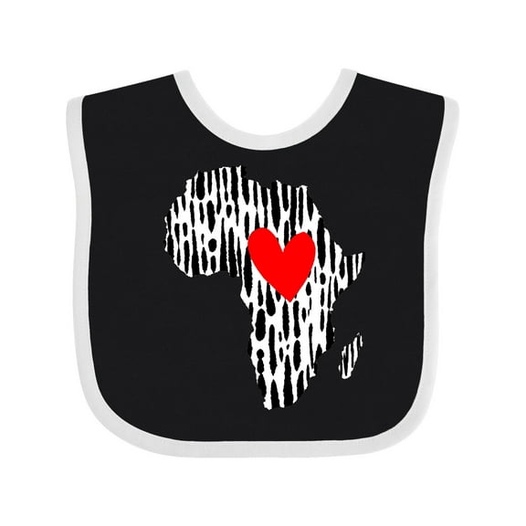 Inktastic Black History Month Ink Print African Heart Boys or Girls Baby Bib