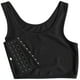 thumbnail image 3 of Camiseta sin mangas lisa para mujer - Top corto ajustado al pecho para uso informal/deportivo - Mezcla de poliéster y algodón, 3 of 3