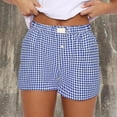 thumbnail image 4 of ABATAB Women's Plaid Pajama Shorts Lounge Beach Shorts Summer Loose Comfy Pj Bottoms Elastic Waisted Shorts, 4 of 5