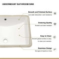thumbnail image 6 of 20.25" X 15" White Ceramic Undermount Bathroom Sink with Overflow, 6 of 8