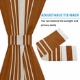 thumbnail image 4 of Burnt Orange Beige Striped Door Curtains for Door Window, French Sidelight Front Back Door Curtains With Tieback, Modern Farmhouse Retro Lines Kitchen Rod Pocket Drapes Panel, 25"x40", 4 of 5