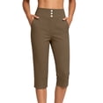 thumbnail image 6 of Women's Plus Size Polyester Spandex Quick Dry Tight Fitness Yoga Pants, High Stretch Soft Sport Trousers, All Season Workout Bottoms for Gym Daily | TruHer,Khaki S, 6 of 9