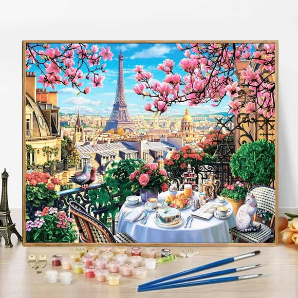JYLMOOD Paint by Numbers Kit for Unisex Adults Beginner with Full Accessories, Easy Oil Painting Kits On Colored Canvas, 16x20in, Relaxing Art Craft