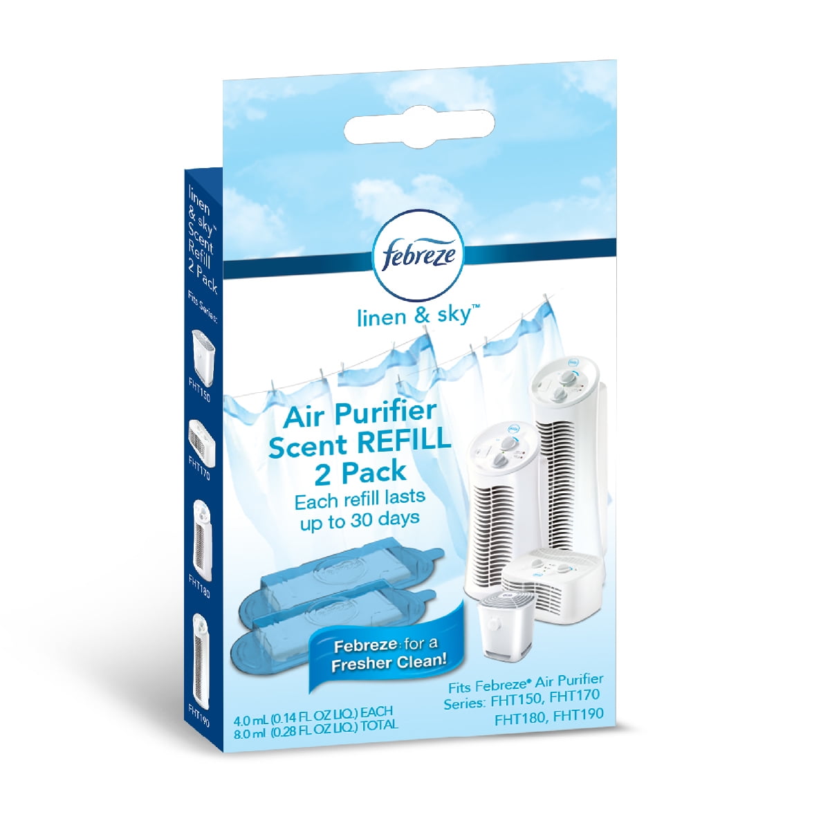 Febreze Air Purifier Linen Scent Refill, 2 Pack, FRF102L