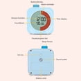 thumbnail image 3 of TFixol Blue Mechanical Visual Timer with 60-Minute Countdown, Snooze Function, One-Touch Off, 12/24-Hour Clock for Kids' Learning & Kitchen Time Management (Batteries Not Included), 3 of 7