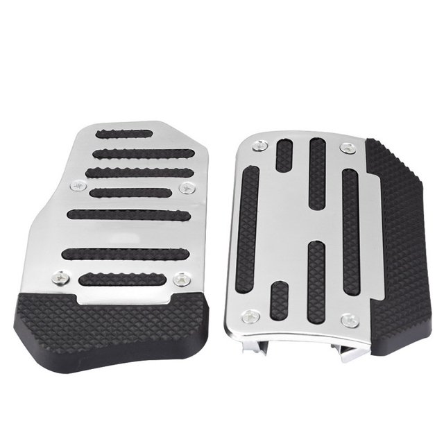 Cubierta antideslizante de aleación para pedal de freno, cubierta de almohadilla de acelerador para vehículos automáticos AT Car (plateado)