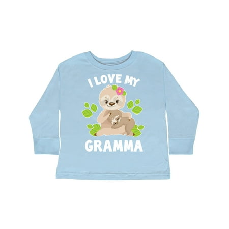 

Inktastic Cute Sloth I Love My Gramma with Green Leaves Gift Toddler Boy or Toddler Girl Long Sleeve T-Shirt