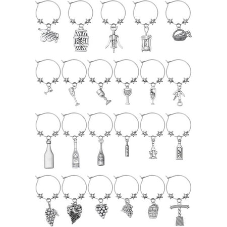 2 Set 46PCS Wine Glass Charms Wine Glass Markers Wine Glass Markers Tags Wine Glasses Identifier Drink Markers Wine Glass Tags for Birthday Wine Party Decorations