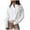 White, variant on Ichuanyi Womens Fall Tops, Women Stand Collar Long Sleeve Metal Button Solid Casual Blouse Shirt Top
