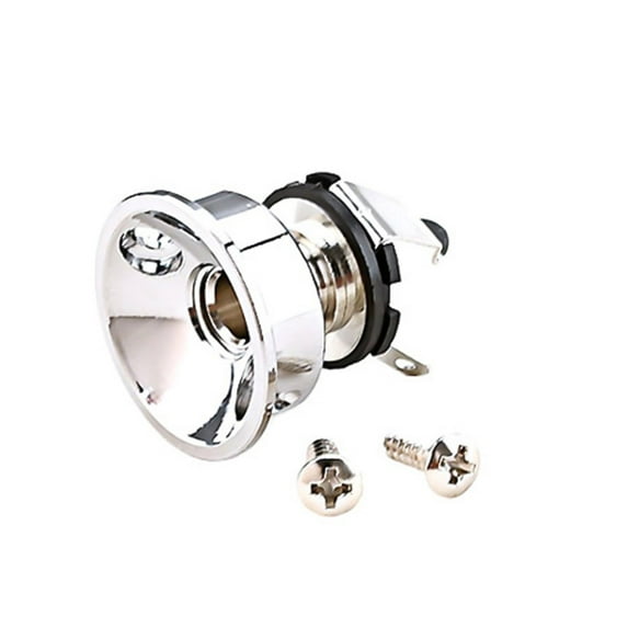 6.35mm Plug Metal Socket Jack Plate Holder For Telecaster TL Electric Guitar