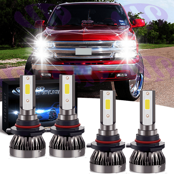 For Chevy Tahoe 2001-2006 Combo 9005 9006 6000K LED Headlight Bulbs Hi/Low Beam