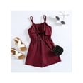 thumbnail image 2 of Kmbangi Kid Girls Casual Playsuit Spaghetti Straps Sleeveless Solid Color Ruffle Short Jumpsuit, 2 of 7