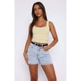 thumbnail image 5 of Womens Summer Square Neck Going Out Tops Ribbed Basic Tank Crop Workout Tops Yellow XL, 5 of 8