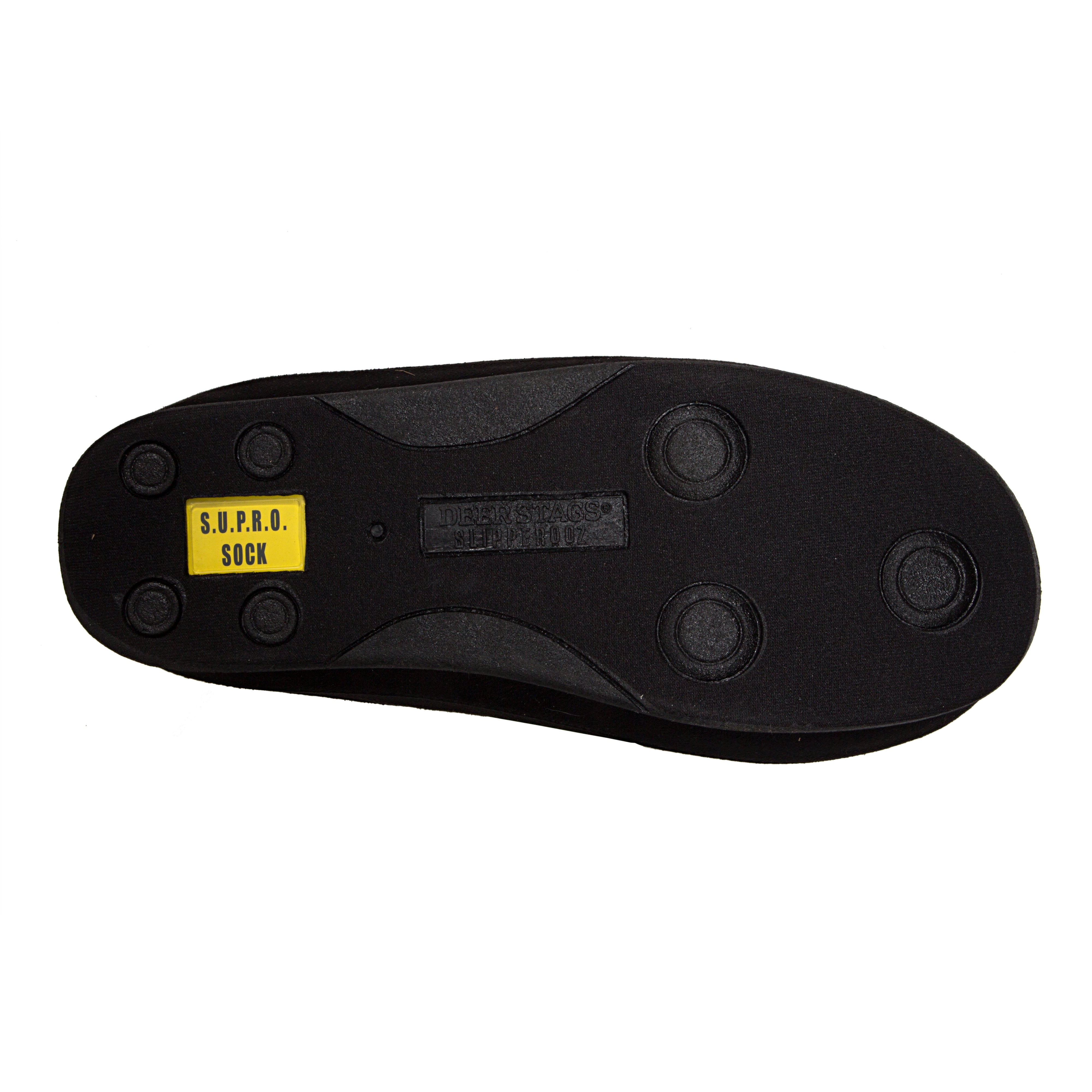 DEER STAGS SLIPPEROOZ Mens Black Shock Absorption Comfort Wherever Round Toe Slip On Slippers Shoes 12 M