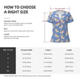 thumbnail image 4 of Goofa Kawaii Corgi Pattern Womens Deep V Neck Low Cut Tops Casual Summer Short Sleeve Ribbed Knit T-Shirts-Large, 4 of 5