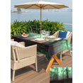 thumbnail image 4 of Outdoor Tablecloth with Umbrella Hole and Zipper, Green Forest Rectangle Table Cloth 52x70 Inch Waterproof Tablecloth, Vintage Foggy Woods Tree Picnic Table Cover for Patio Camping, 4 of 7