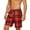 Red, variant on Fmbrln Mens Shorts Drawstring Waisted Plaid Printed Summer Beach Shorts Fashion Casual Trunks