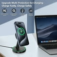 thumbnail image 5 of OANDYS 15W Fast Magnetic Wireless Charger Stand for iPhone 16/15/14/13/12 Series  with Sleep-Friendly Light for AirPods 3/Pro/Pro 2(Black MagSafe Charger ), 5 of 8