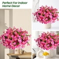 thumbnail image 5 of Artificial Flowers for Outdoor, Realistic Faux Plants for Outside Indoor Porch Patio Window Box Planter Home Decor (12pcs - Rose red), 5 of 9