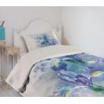 thumbnail image 2 of Ambesonne Floral Quilted Coverlet 2 Pcs, Iris Fresh Colors, Twin Size, Lilac Teal Ecru, 2 of 5