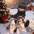 thumbnail image 2 of solautey Lightweight Transport Wheelchair, Foldable 15.75-inch Wide Seat Portable Transport Chair, Travel Wheelchair with Handbrake, 12 inch Shock-absorbing Pump, 2 of 8