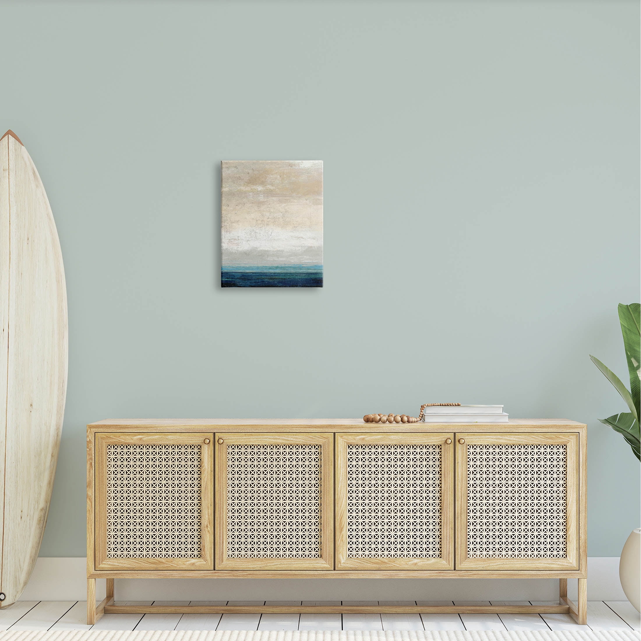Stupell Industries Distressed Ocean Landscape Abstract Painting Gallery Wrapped Canvas Print Wall Art, Design by Suzanne Nicoll