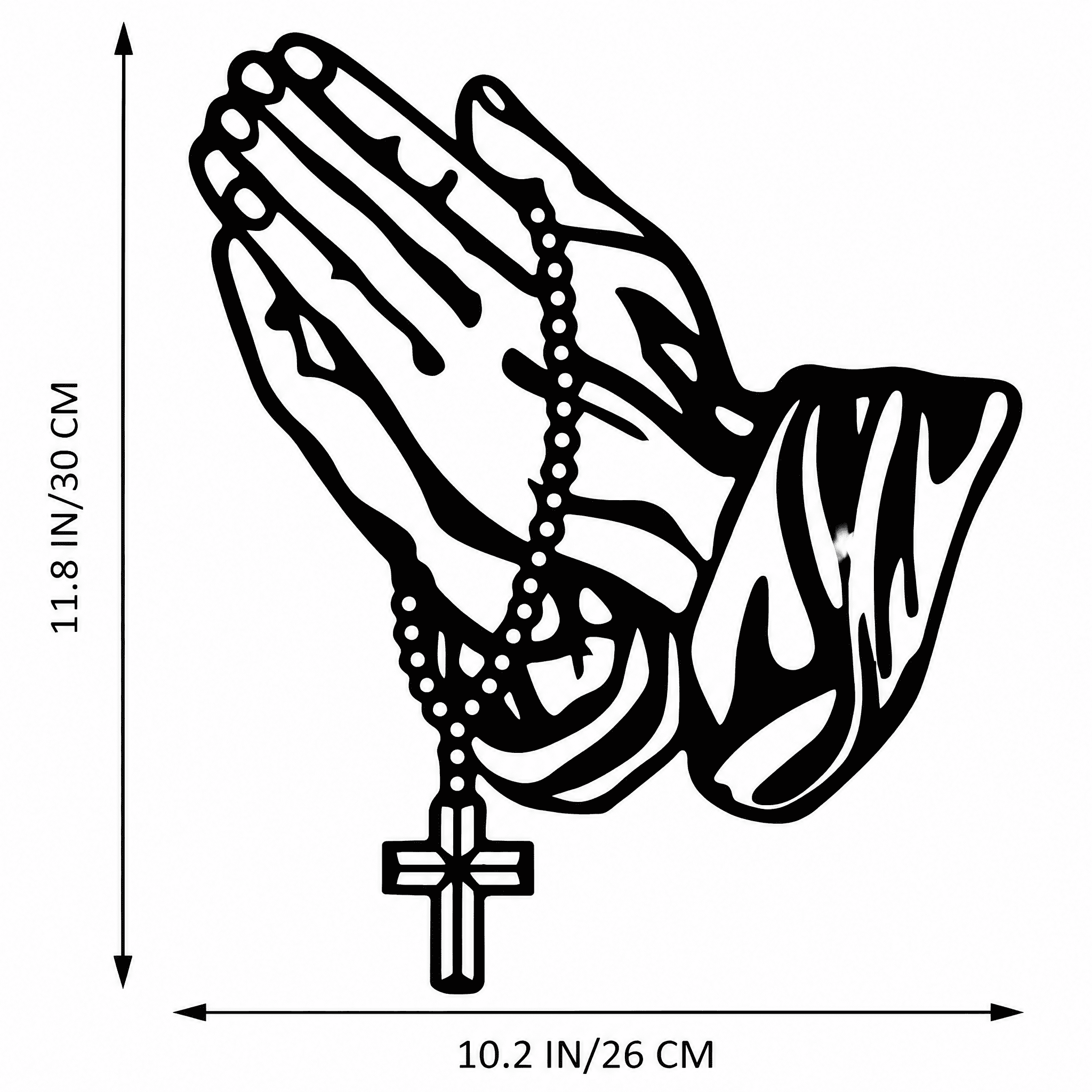 Gothic Black Metal Cross Wall Art, Prayer Faith Decor for Bedroom, Living Room, Office, Bathroom & Kitchen - Halloween Home Decor, Housewarming Gift