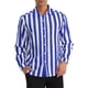 thumbnail image 1 of Camisa Casual de Manga Larga de Rayas Verticales para Hombre Inspire Chic, Ajuste Regular, 2XL, Azul Marino y Blanco, 1 of 4