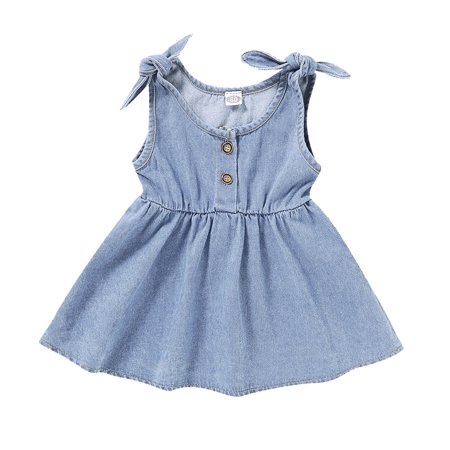 

Girls And Toddlers Dresses Short Sleeve Midi Dresses Dot Blue 80