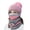 Pink, variant on Women Winter Hat Scarf Mask 3 in 1 Fleece Lined Knitted Warm Beanies Hats Scarfs Set with Pompom