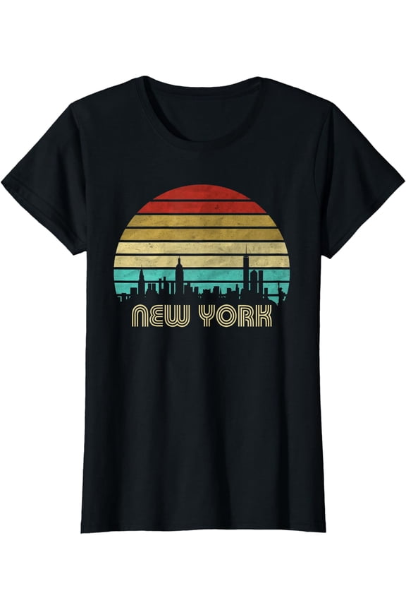 New York City State Retro Vintage NY Skyline NYC Lover Gift T-Shirt