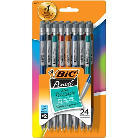 BIC Xtra-Precision Mechanical Pencil, Metallic Barrels, Fine Point (0.5mm), 24