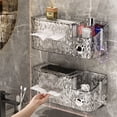 thumbnail image 2 of Primegos Clear Shower Caddy Tissue Box Holder Smooth Texture Paper Dispenser Wet Wipes Storage Container, 2 of 8
