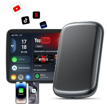 Wireless CarPlay Adapter, 2025 Upgrade Support Netflix/YouTube/Play Dongle with Apple Car Play Wireless Adapter Android Auto Wireless Adapter for Cars from 2015&iPhone iOS10 