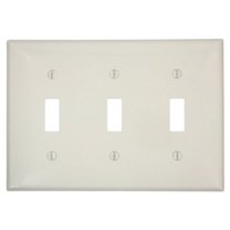 Leviton 80711-T Light Almond Nylon Three Gang Toggle Light Switch Wall Plate