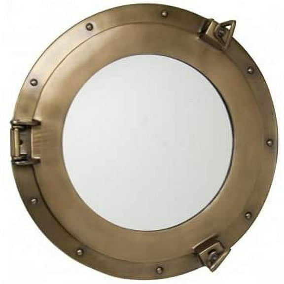 Moby Dick Bronze Aluminum Porthole Mirror - 15