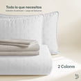 thumbnail image 2 of Set de 7 Piezas Edredón Ligero y Sábanas Matrimonial Dreamlab, Colcha para Cualquier Temporada, Hipoalergénica, Diseño Trébol Blanco, Beige, 2 of 10
