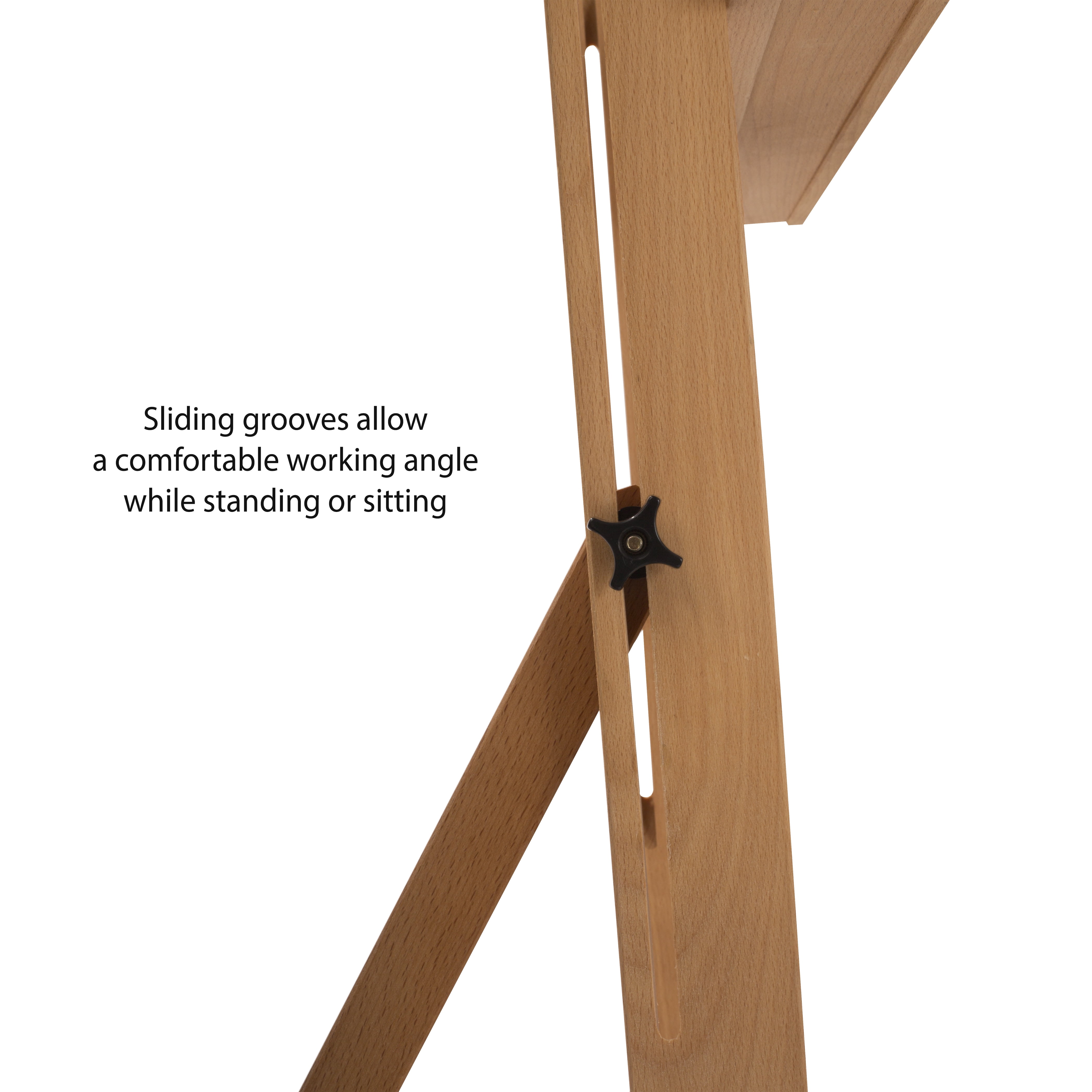 Creative Mark Carolina Studio Easel – Heavy-Duty H-Frame Easel for Large Canvases, Tilts Flat for Watercolors, Adjustable Height, Holds Up to 84" Canvas – Beechwood with Casters