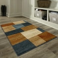 Mainstays Geometric Warm Blocks Multicolor Indoor Accent Rug, 2'6" x 3