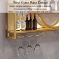 thumbnail image 5 of Metal Wine Rack Bar Shelves Wall Mounted Kitchen Storage With Wine Glass Holder Liquor Shelf Mini Bar Liquor Bottle Display Shelf for Kitchen Dining Room Bar Decoration Gold/Black, 5 of 7