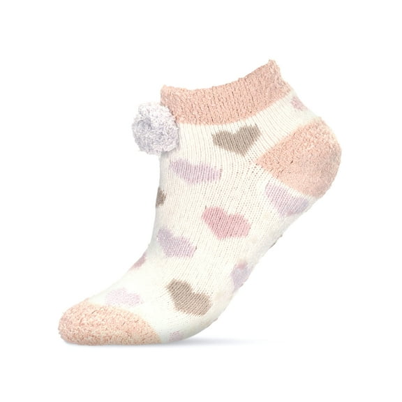 MeMoi Women's Color Hearts Buttersoft Plush Lined Low Cut Socks - Mens - Male