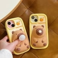 thumbnail image 6 of Case for iPhone 15 Pro,Cute 3D Kawaii Phone Cases Funny Butter Bear Angel Cartoon Cover with Keychain Soft Silicone Gel Drop Protection Case Women Girls for iPhone 15 Pro, 6 of 7