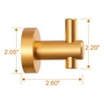 thumbnail image 7 of 2-Piece Wall-Mounted Bathroom Robe Hook with hidden mounting base in Gold, 7 of 7