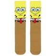 thumbnail image 2 of SpongeBob Socks Nickelodeon SpongeBob SquarePants Men's Character 3D Felt Tie Knit Mid Calf Crew Sock Shoe Size 6-12, 2 of 6