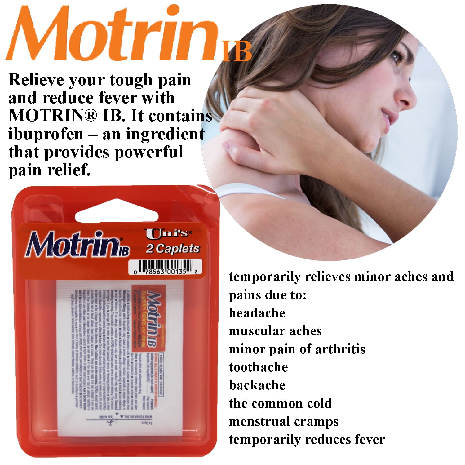 Uni's MotrinIB Headache Relief 6 Count Travel Packs