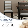 thumbnail image 5 of Dayalane Farmhouse Dining Chair Set of 2, Ladder High Back Kitchen Chairs with Upholstered Cushioned Seat for Dining Room, Kitchen Side Chairs Living Room, Restaurant, Grey, 5 of 6