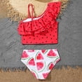 thumbnail image 7 of Swim Suits for Girls One Piece Toddler Baby Girl Rashguard Sets Long Sleeve Swimsuit Vest Bikini Swim Suits 3-Pieces Bathing Suits Watermelon Print, 7 of 7