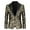Gold, variant on Blazer for Men Men Snowflake Santa Printed Pocket Lapel Button Suit Jacket with Sequin Details for Holidays Mens Jacket Black L
