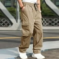 thumbnail image 6 of Plebaso Men's Cargo Pants Elastic Waist Casual Cotton Pants Lightweight Outdoor Work Hiking Trousers, 6 of 9